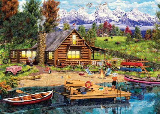 Explore Grand Teton Cabin Jigsaw Puzzle - Eurographics - Beautiful Scenery, 1000-Pcs - Toys Winner