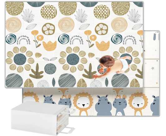 Baby Play Mat, 71x59x0.4 Large Thick Playmat – Folding, Waterproof, Reversible & Perfect for Crawling - Toys Winner