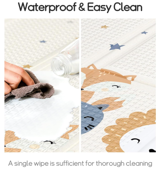 Baby Play Mat, 71x59x0.4 Large Thick Playmat – Folding, Waterproof, Reversible & Perfect for Crawling - Toys Winner