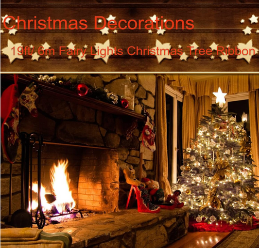 Christmas Tree Ribbon Fairy Lights – 19ft/6m 60 LED Shining Ribbon String Lights - Toys Winner