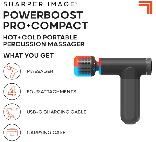 Sharper Image PowerBoost Pro Plus Compact Hot and Cold Percussion Massager - Toys Winner