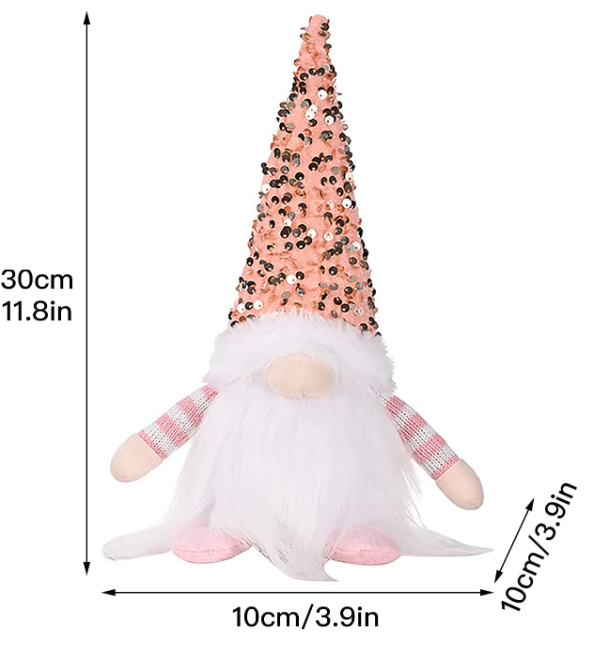 3Pcs Sequin Christmas Gnomes Plush with Light – 11.8-inch Handmade Swedish Santa Gnomes for Christmas and Thanksgiving Table Decor