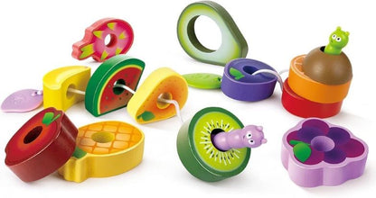 Caterpillar Fruit Feast Set - Two caterpillars on strings with 13 fruit pieces, promoting interactive play and learning, toys winner