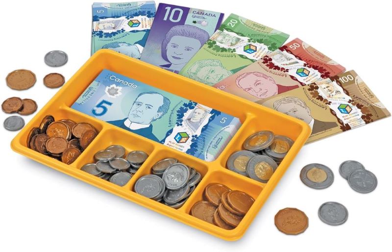 Learning Resources Canadian Currency-X-Change: Educational Pretend Play Money Set for Kids - 211 pieces including realistic bills and coins, Money Tray, bilingual guide. Ideal gift for ages 5+. Enhance learning through play