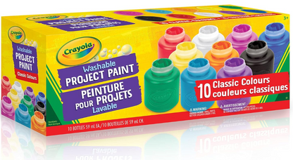 Crayola 10 Paint Jars - 59ml Assorted Classic Colours for Arts & Crafts, Washable and Non-toxic