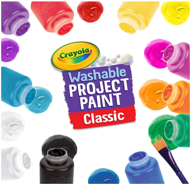 Crayola 10 Paint Jars - 59ml Assorted Classic Colours for Arts & Crafts, Washable and Non-toxic