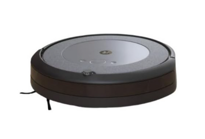 iRobot® Roomba Combo™ i5 Robot Vacuum and Mop cleaning a hardwood floor, showcasing its dual functionality of vacuuming and mopping simultaneously