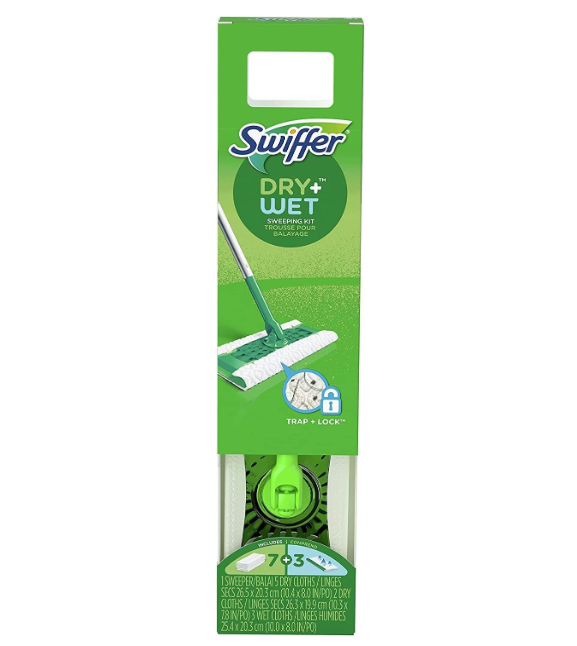 Swiffer Sweeper 2-in-1, Dry and Wet Multi Surface Floor Cleaner Starter Kit